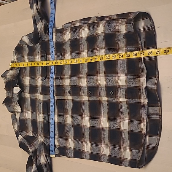 Like New H&M L.O.G.G Brown/Blue/Cream Plaid Flannel 100% Cotton - Picture 4 of 10